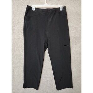 Chicos Zenergy Ankle Pants Womens 2.5 US 14 Black Lightweight Pull On Cargo Pock